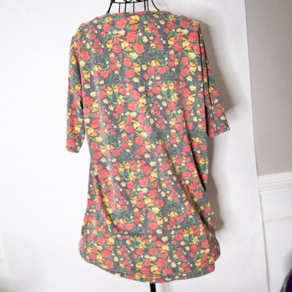 LulaRoe Gray and Floral print tee, Size XXS, Great Condition! - Picture 9 of 10